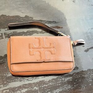 Tory Burch Tan Wristlet Wallet